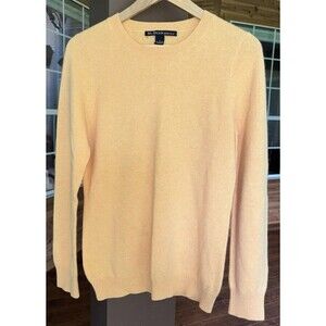 McDuff Sweater Women L 100% Cashmere Apricot Cantaloupe Luxury Preppy Smart